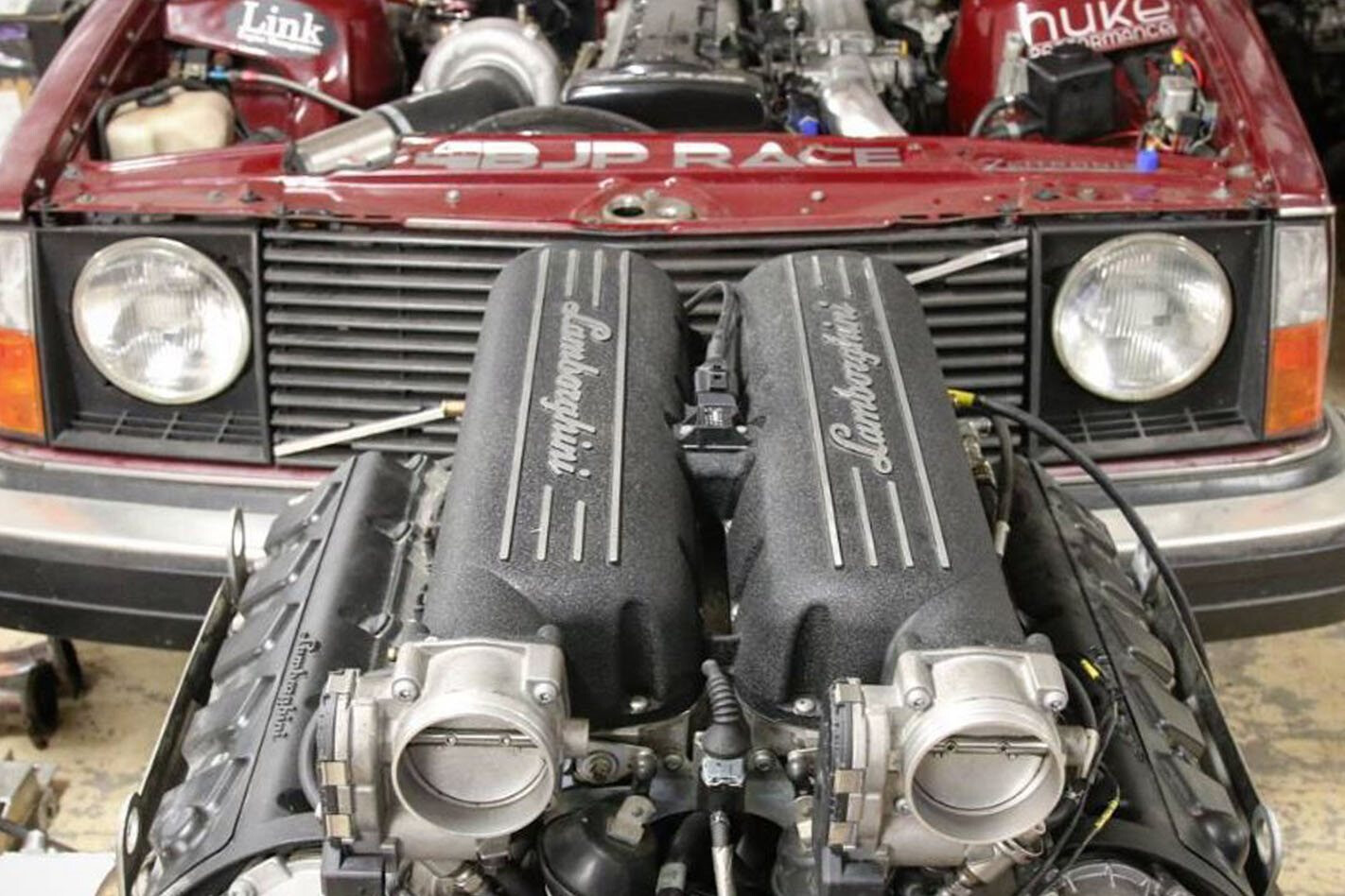 Volvo wagon with Lamborghini V10 in the build – Video