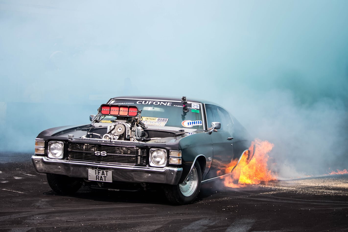 DAVE CUFONE BLOWN ’71 CHEVELLE BURNOUT CAR 1FATRAT