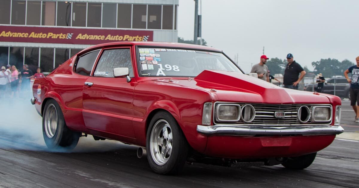 Estonian twin turbo Ford Taunus at Hot Rod Drag Week 2018