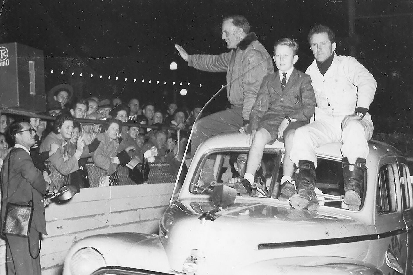 Gelignite Jack Murray and his 1947 Ford taxi