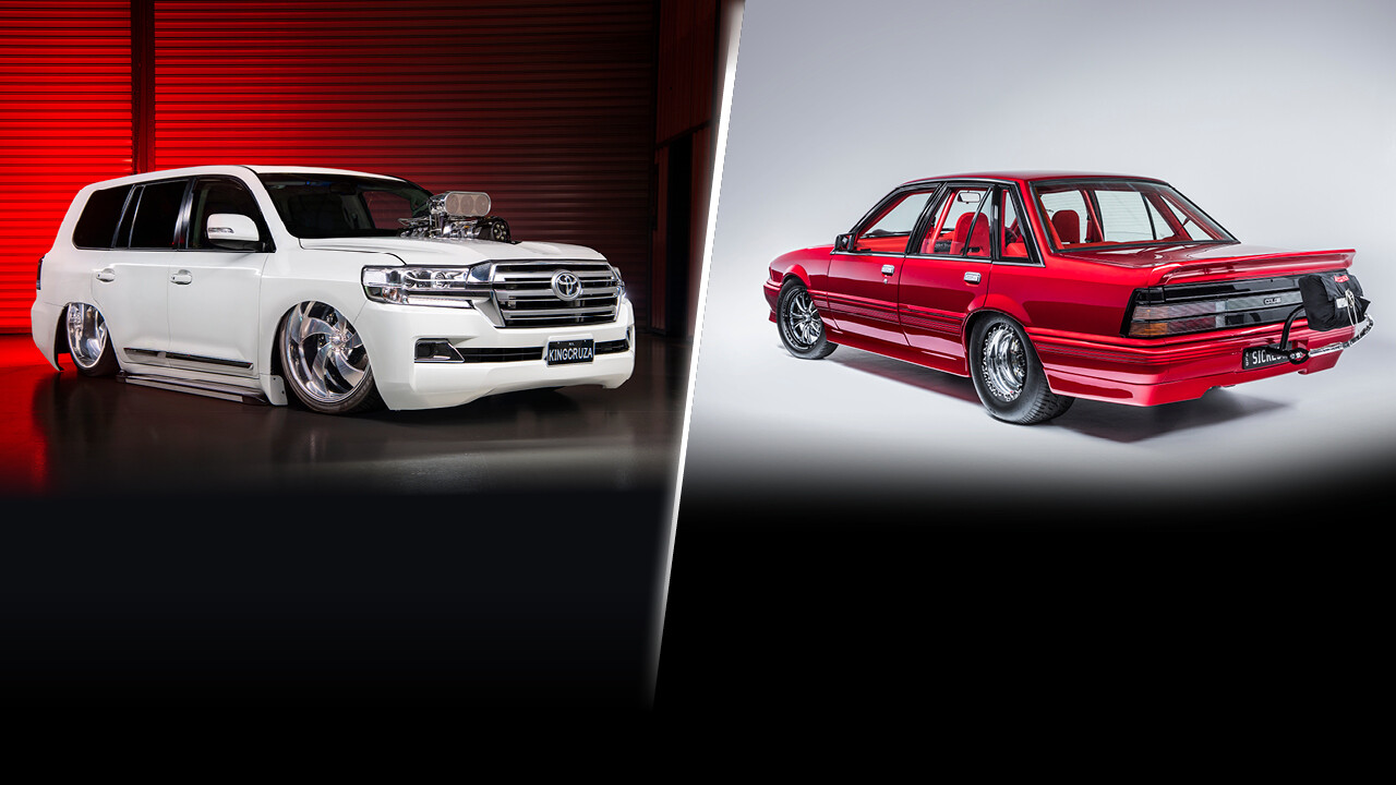 Video: Turbo LS VL Commodore versus blown 200 Series Land Cruiser burnout car