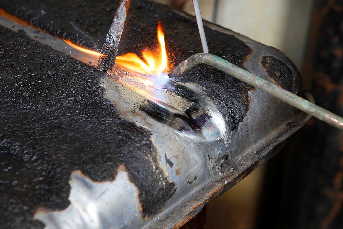 repairing a car fuel tank