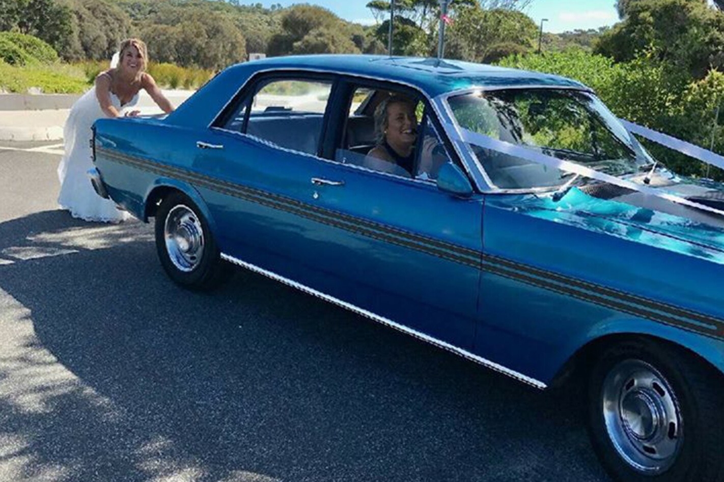 Jason Young's Falcon wedding car