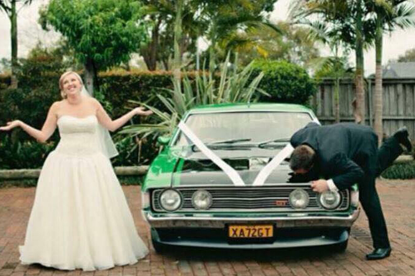 Anthony Naughton's wedding car