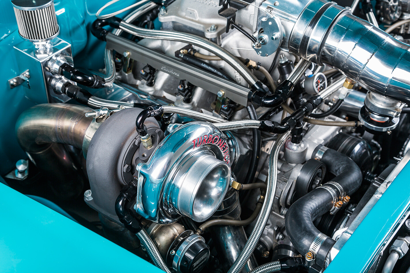 1955 Chevrolet engine detail