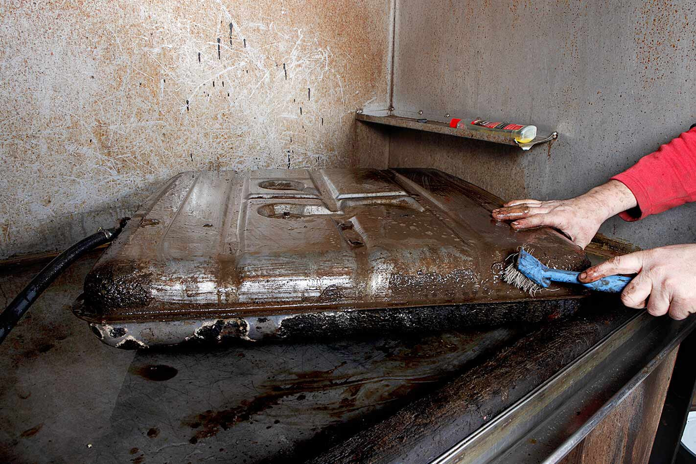 repairing a car fuel tank