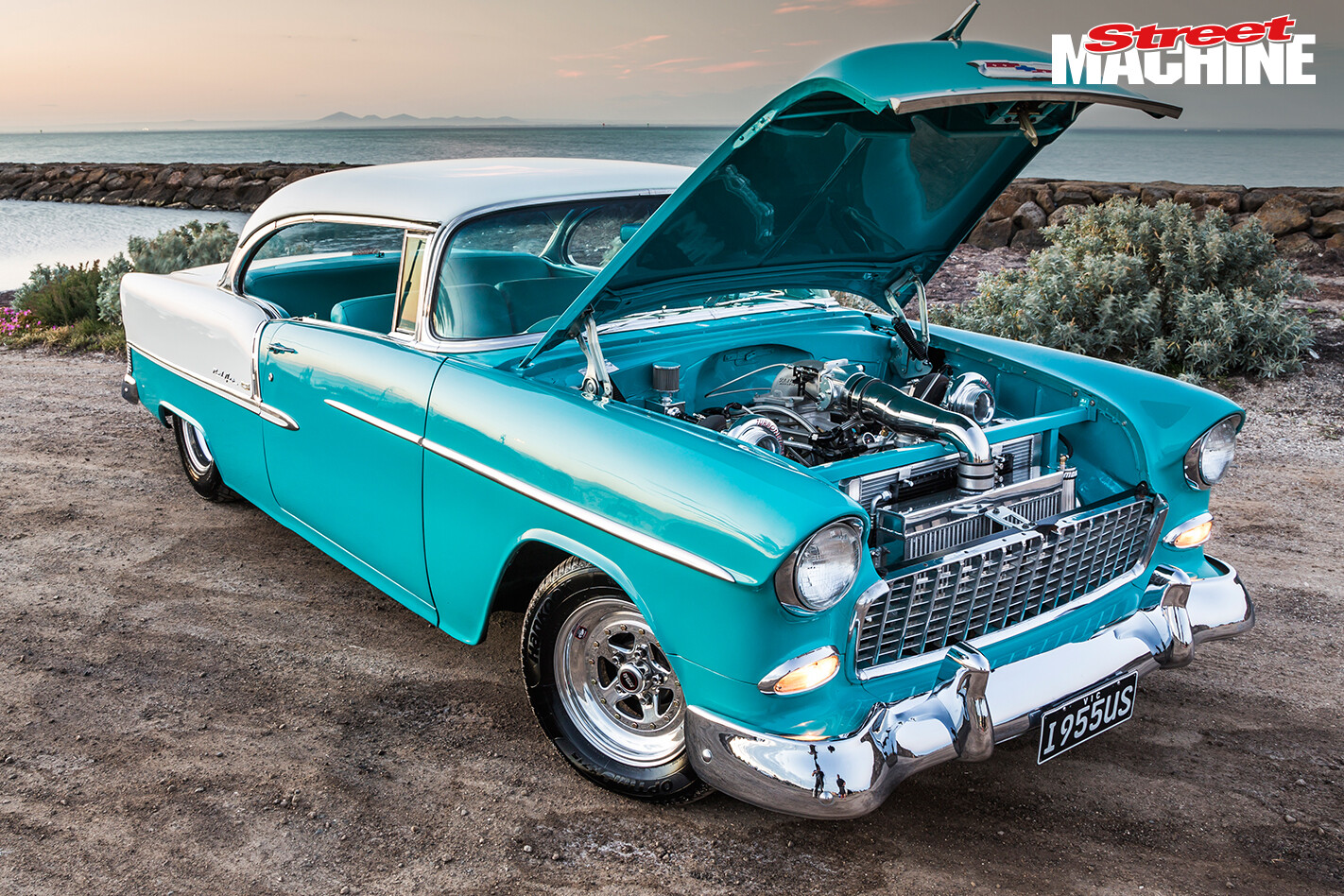 55 Chev Twin Turbo LS