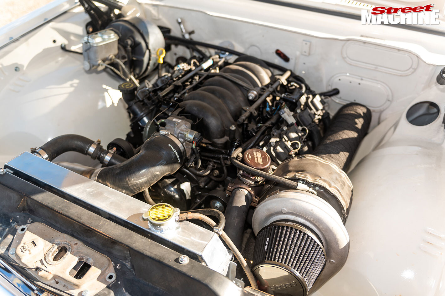 Holden ute engine bay