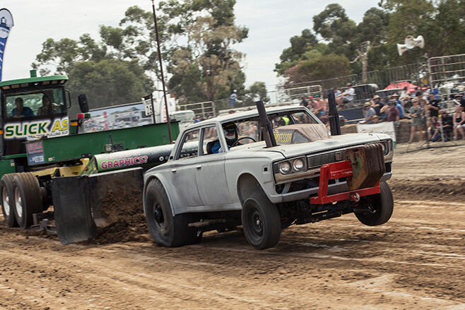 Big-block Toyota Crown tractor pull