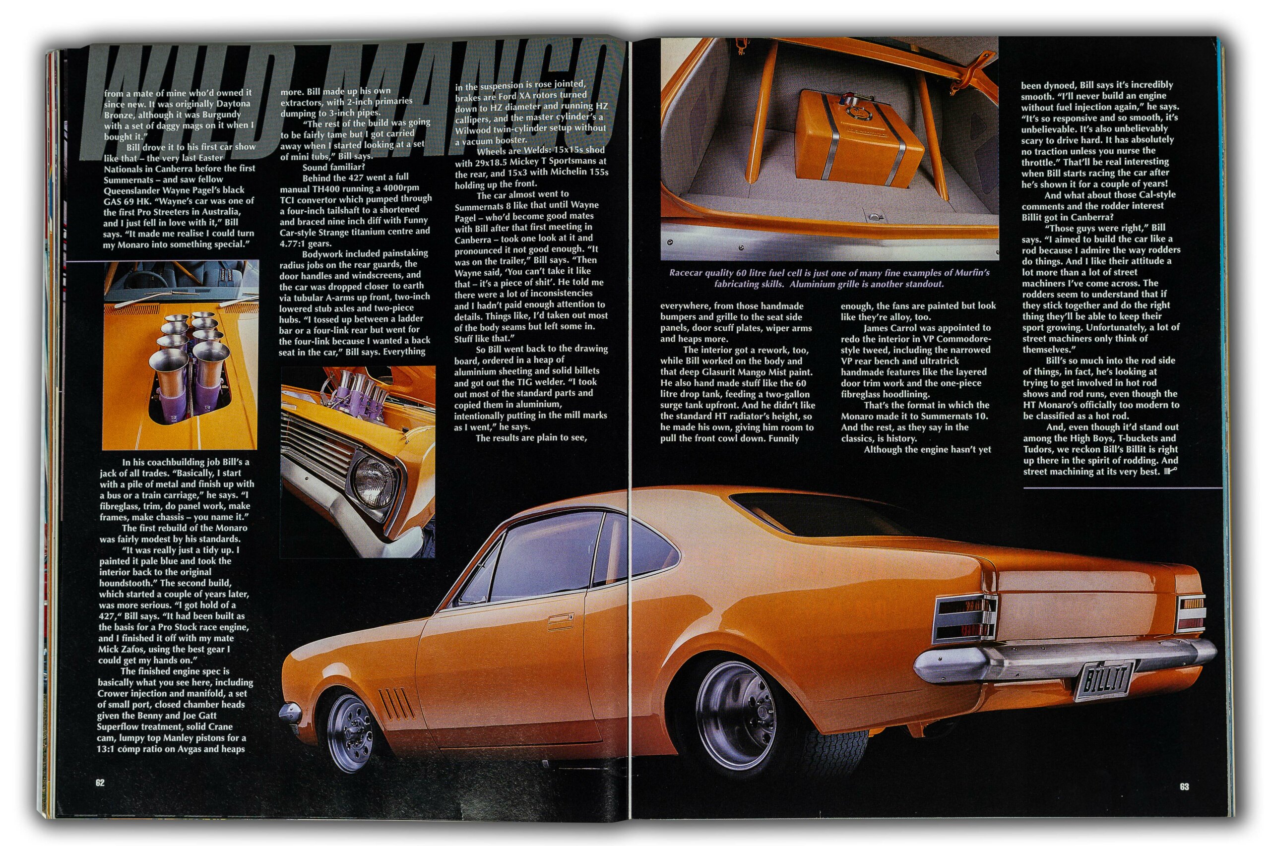 Machine Billit Pattern Bill Murfin's injected big-block HT Monaro BILLIT