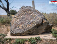Brooksfield Dragway carved rock