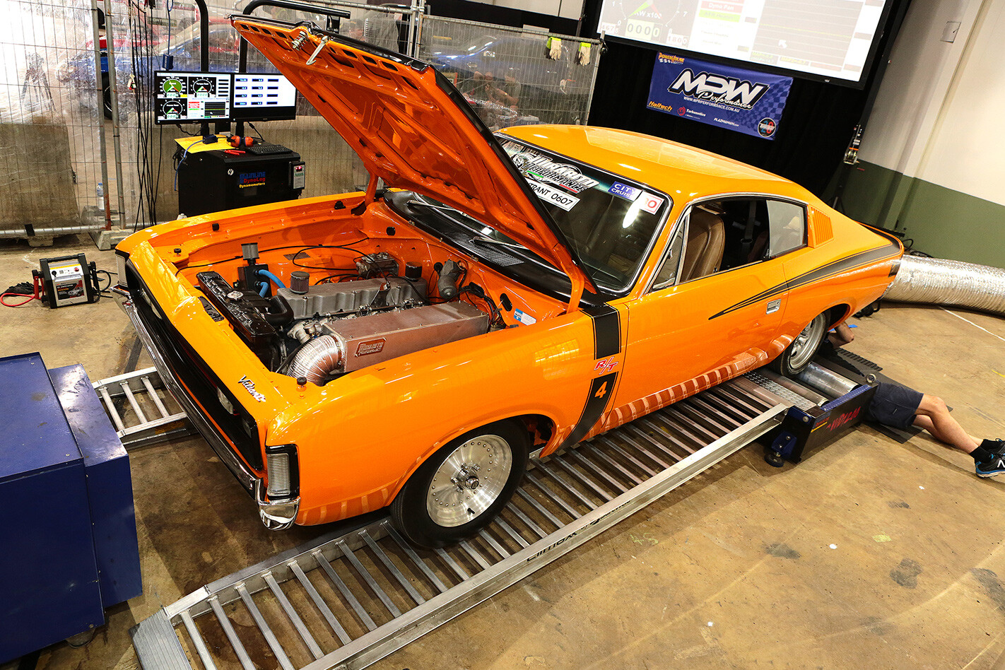 Chrysler VH Charger on the dyno