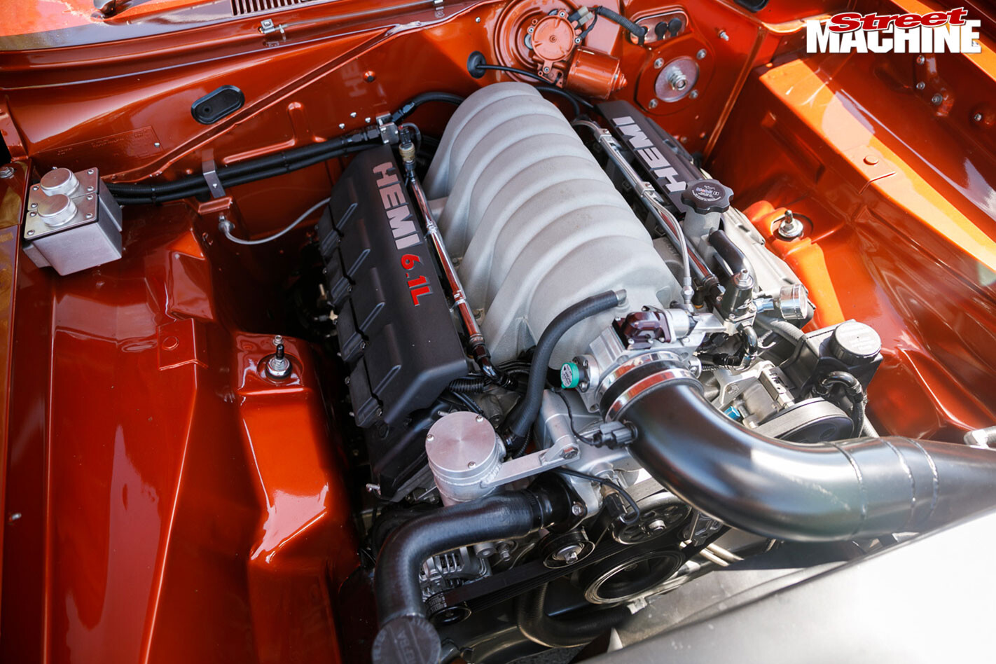 Chrysler CL Valiant ute engine bay