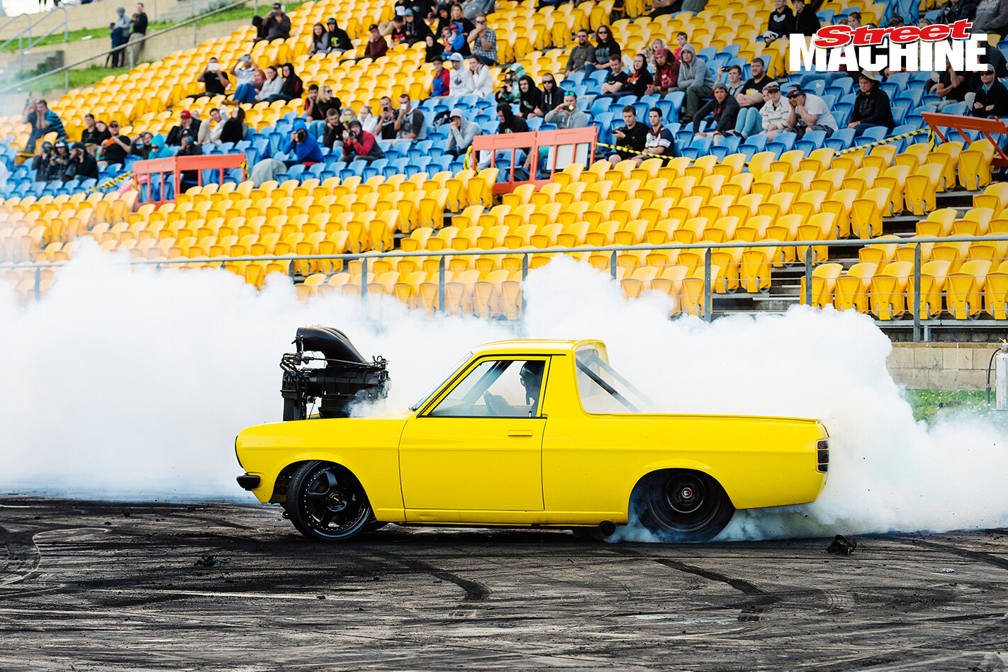 Datsun Ute Burnout Blown