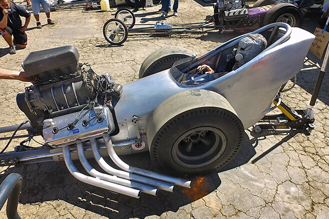 Blown Hemi survivor dragster on nitro