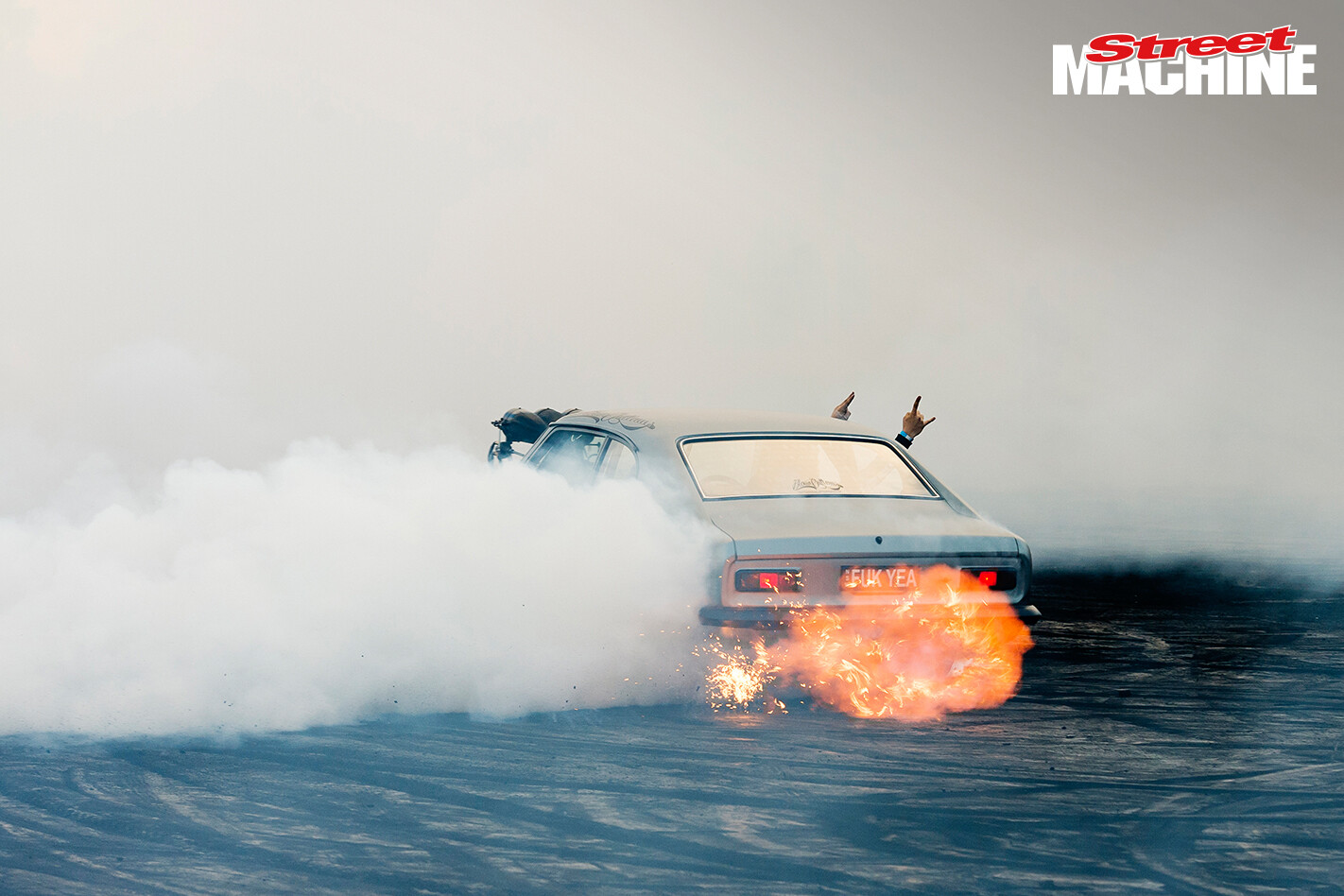 Ford Capri Burnout Fire Blown