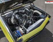 Twin turbo big block Chev engine bay