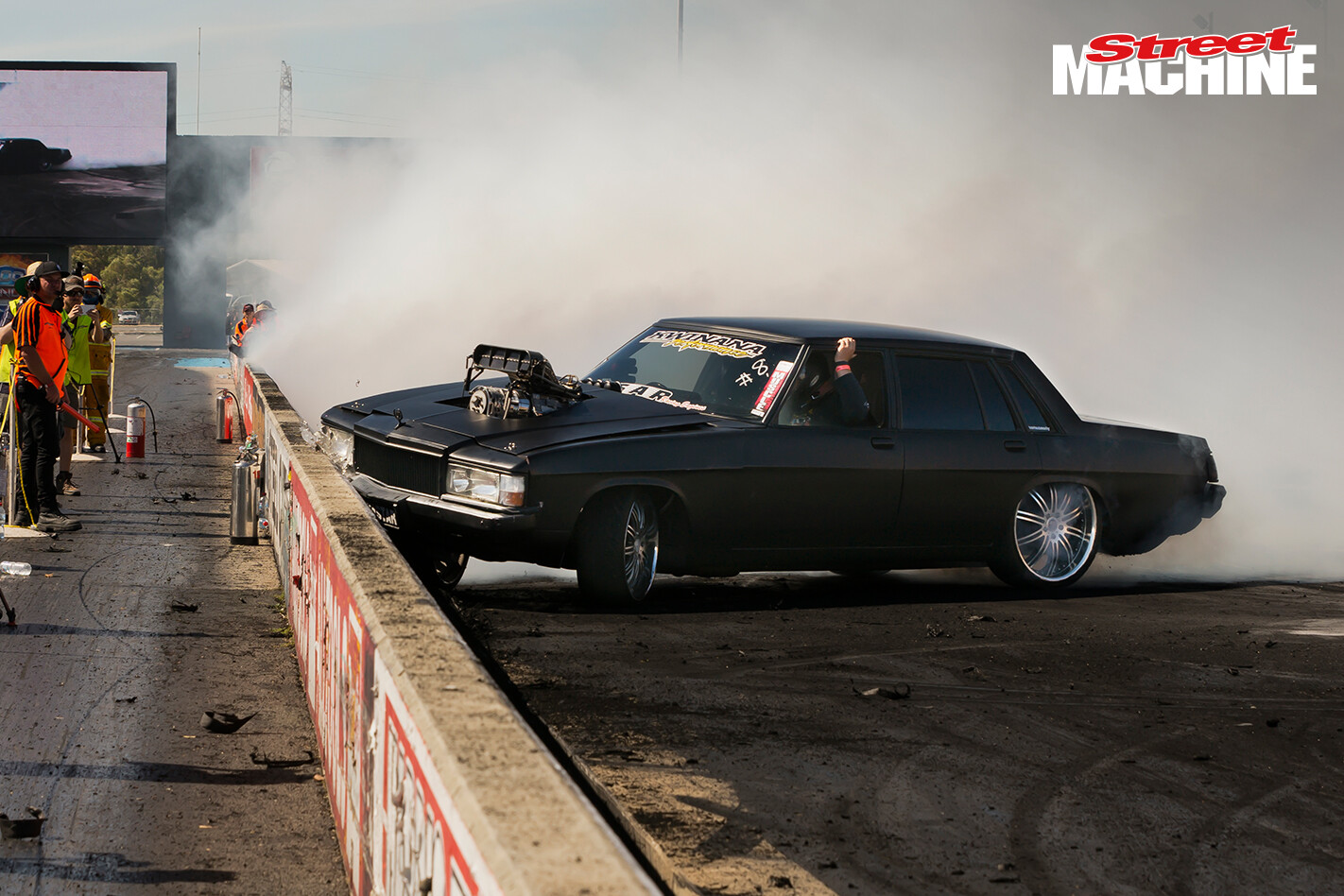 Holden Statesman Burnout Blown Crash