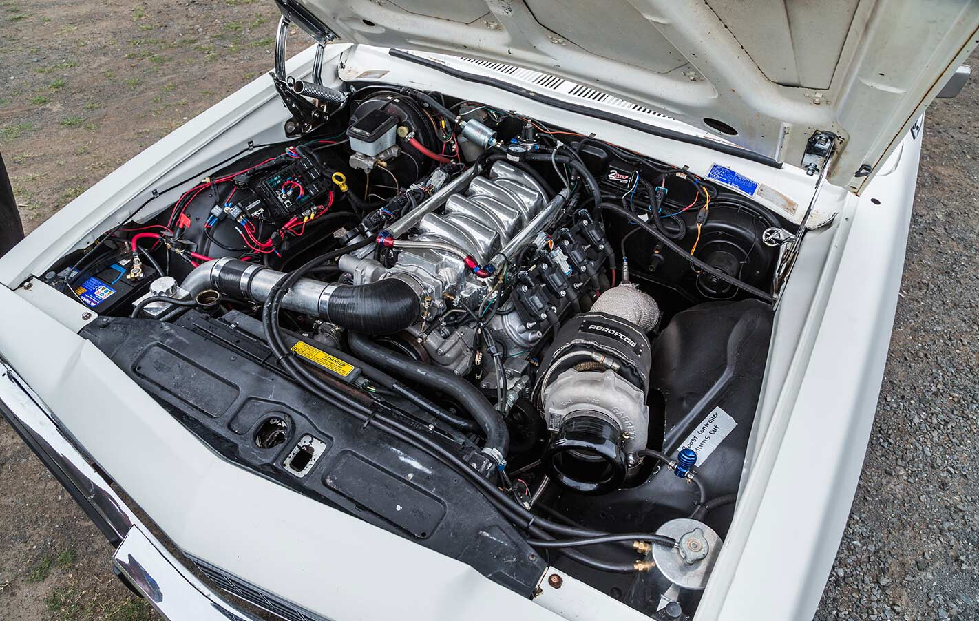 Holden WB panelvan engine bay
