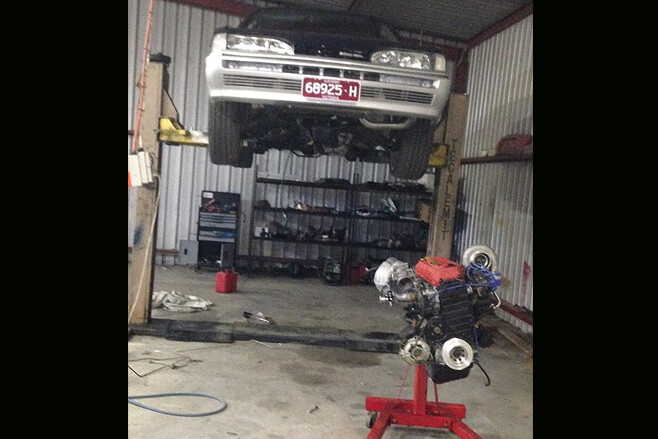 Kyle Wombat Lines Nissan RB30 engine