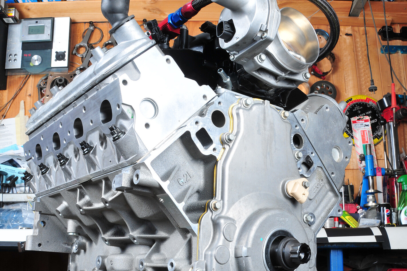 LS engine ready for the dyno