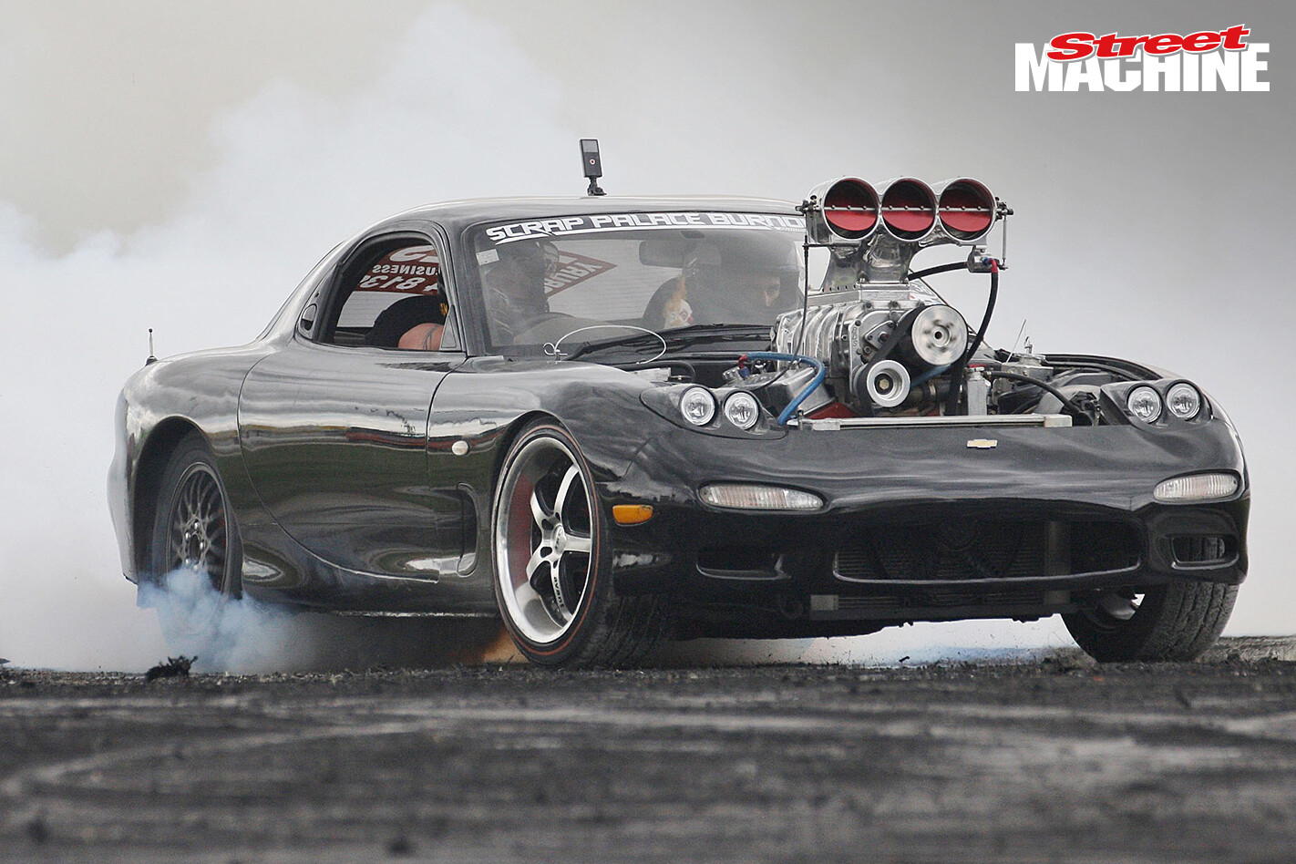 Mazda RX7 V8 Blown Burnout