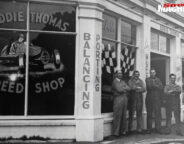 Outside Eddie Thomas speed shop