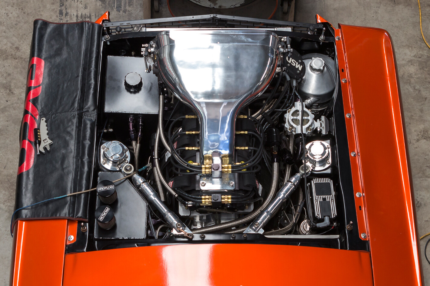Sicko Mustang engine bay