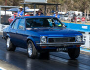 Twincharged LX Torana drag launch