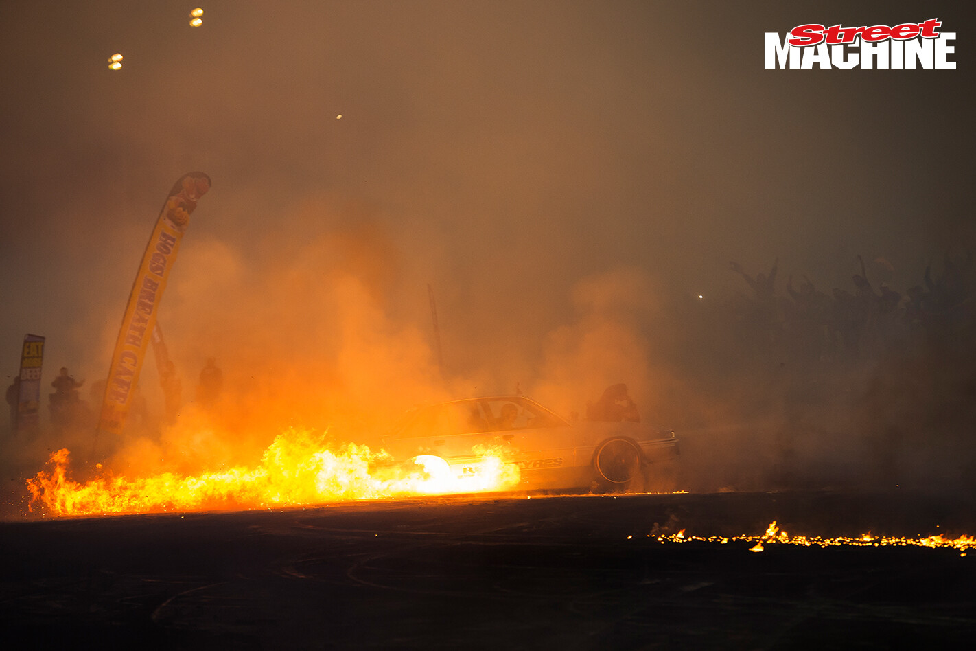VL Commodore Burnout Fire