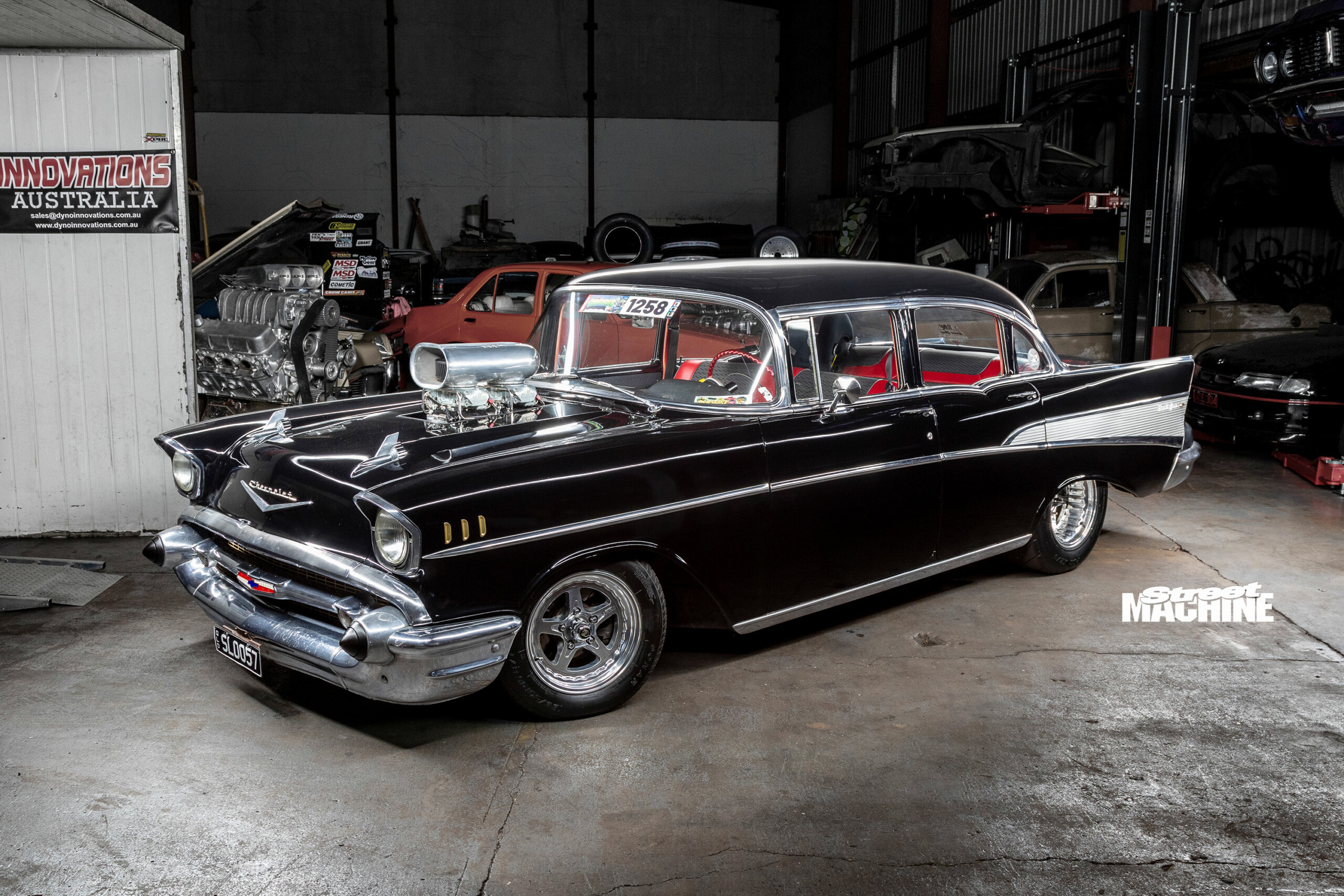 James Gardner's blown, 427-cube big-block 1957 Chev Bel Air