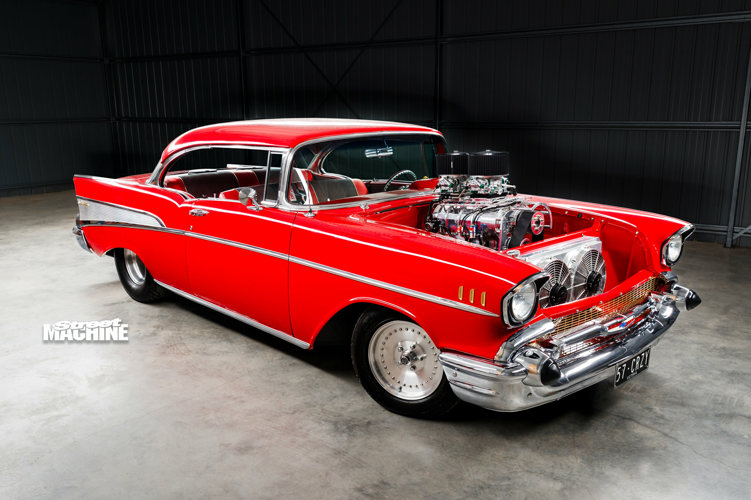 ビンテージ50s デビル　レッドデビル　KREIS 悪魔　ミッドセンチュリー Kevin Sammut's stunning 1100hp '57 Chev Bel Air